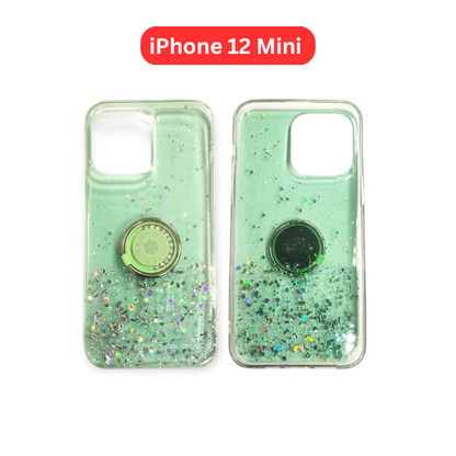 iPhone 12 Mini Drop Glue Ring Case | Clear Green Pink Purple Black