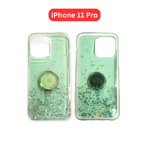 iPhone 11 Pro Max Drop Glue Ring Case | Clear Green Pink Purple Black