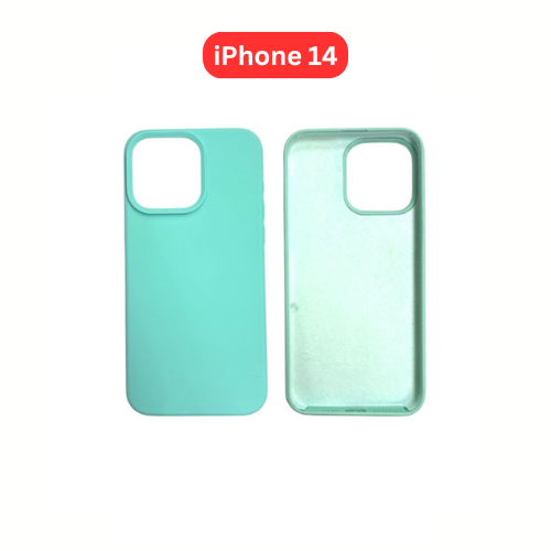 iPhone 14 Silicone Case | Black Blue Yellow Orange Pink Green Purple Cover