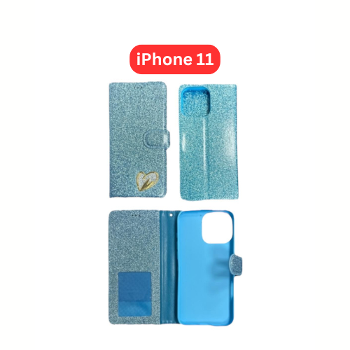 iPhone 11  Heart Shiny Case | Glitter Cover Gold Red Black Blue Purple