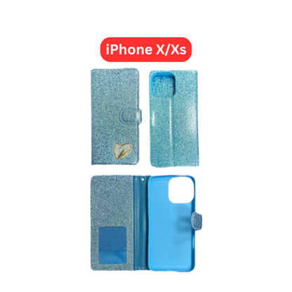 iPhone X/XS Heart Shiny Caase | Glitter Cover Gold Red Black Blue Purple Silver RoseGold