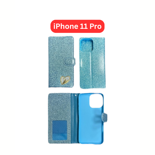 iPhone 11 Pro Heart Shiny Case | Glitter Cover Gold Red Blue Purple RoseGold