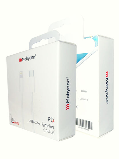 Mobyone USB-C to Apple Cable | 1 Meter | 30W PD Fast Charging | White