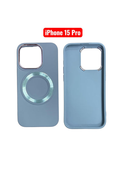 iPhone 15 Pro TPU Magnetic Case | White Brown Green Blue Pink Slim Shockproof Cover