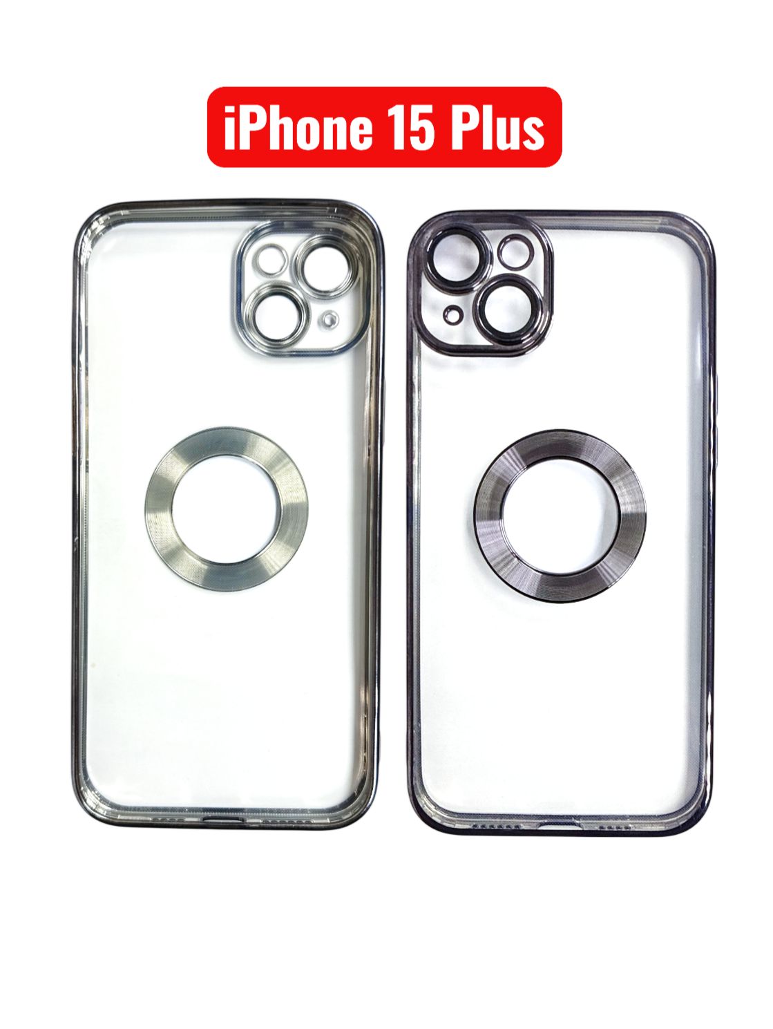 iPhone 15 Plus CD Line Electroplate TPU Case | Purple Pink Gold Blue Black Silver Green