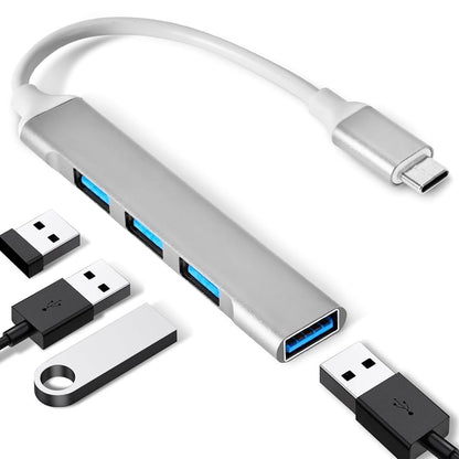 Type-C USB Hub | USB-C to 4-Port USB 3.0 Splitter | High-Speed Adapter