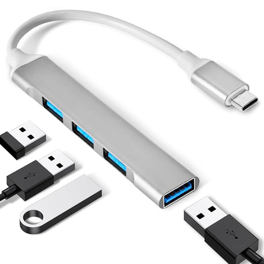 Type-C USB Hub | USB-C to 4-Port USB 3.0 Splitter | High-Speed Adapter