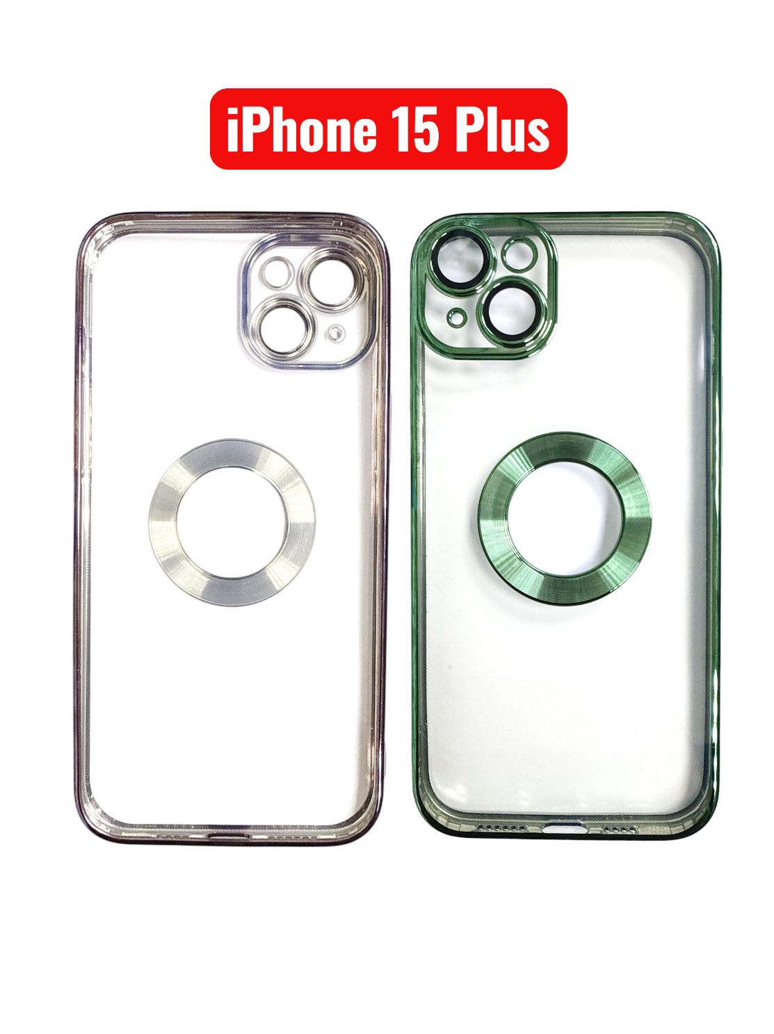 iPhone 15 Plus CD Line Electroplate TPU Case | Purple Pink Gold Blue Black Silver Green