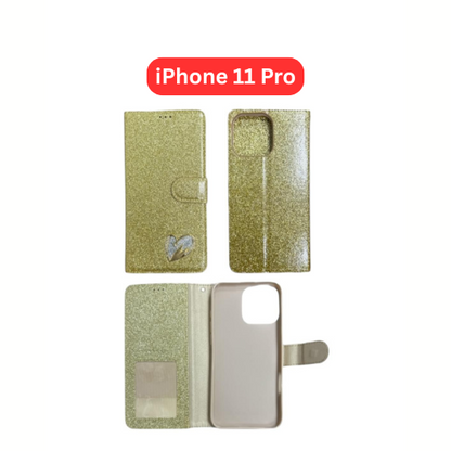 iPhone 11 Pro Heart Shiny Case | Glitter Cover Gold Red Blue Purple RoseGold