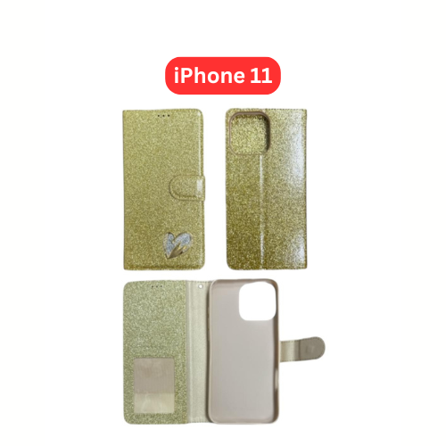 iPhone 11  Heart Shiny Case | Glitter Cover Gold Red Black Blue Purple