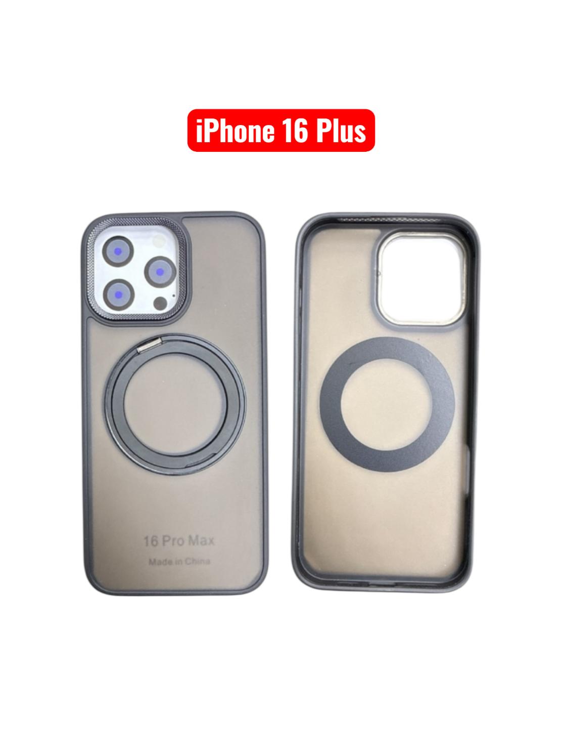 iPhone 16 Plus Skin Ring Case | Magnetic Stand Holder Cover Black Purple Grey Green