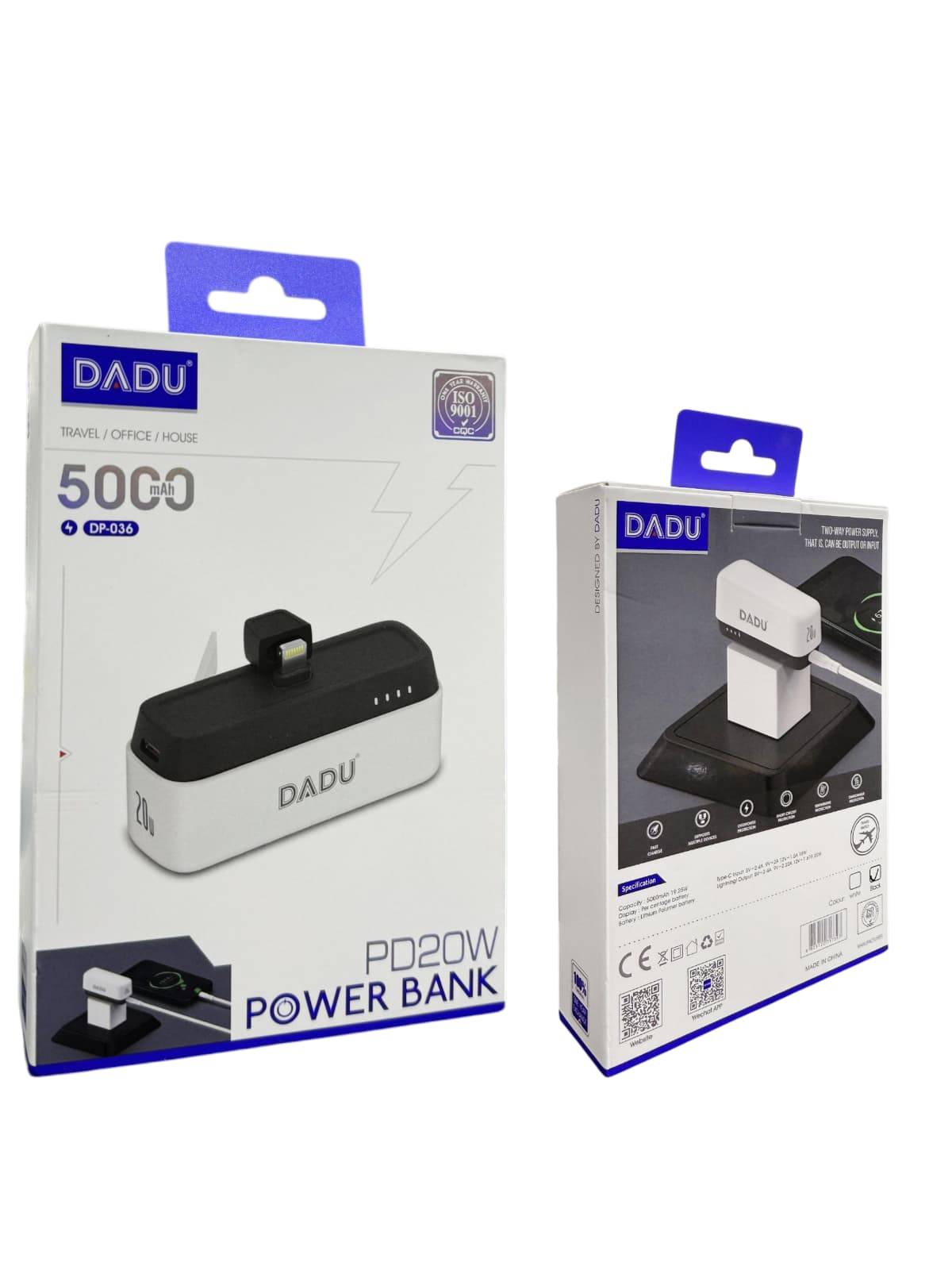 DADU DP-036 5000mAh Power Bank | 20W PD Fast Charging | Apple 8-pin