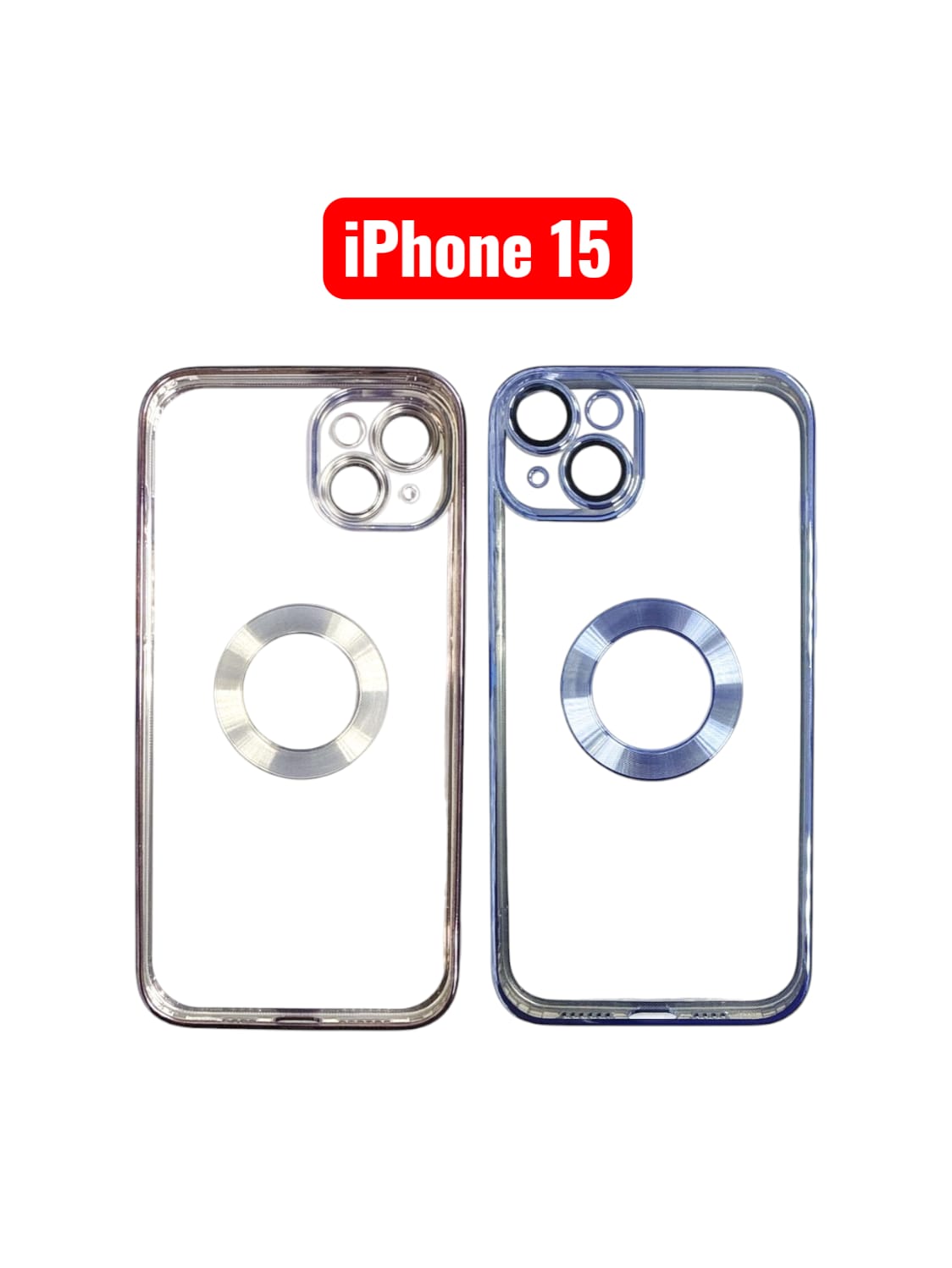 iPhone 15 CD Line Electroplate TPU Case | Purple Pink Gold Blue Black Silver Green