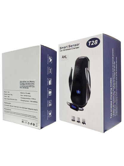 AHL T28 Smart Sensor Car Wireless Charger | 15W Fast Charge USB/USB-C/Lightning
