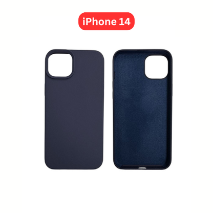 iPhone 14 Silicone Case | Black Blue Yellow Orange Pink Green Purple Cover