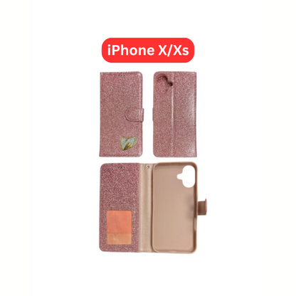 iPhone X/XS Heart Shiny Caase | Glitter Cover Gold Red Black Blue Purple Silver RoseGold