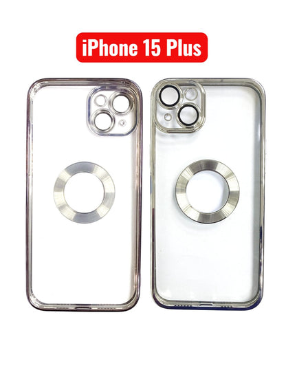 iPhone 15 Plus CD Line Electroplate TPU Case | Purple Pink Gold Blue Black Silver Green