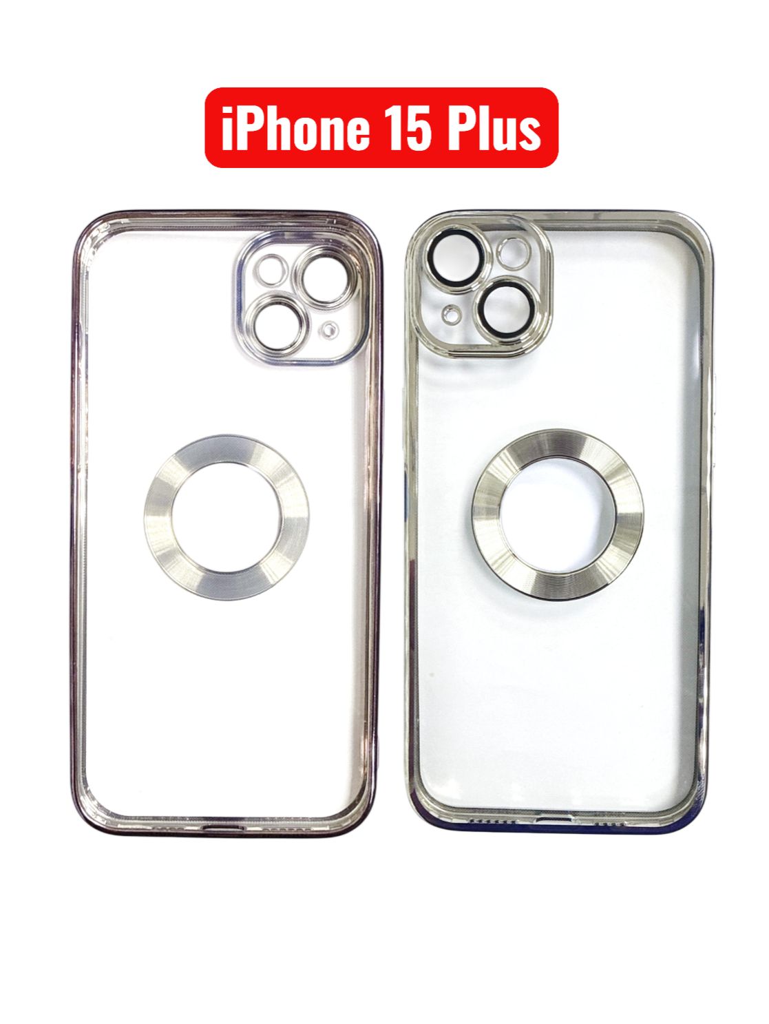 iPhone 15 Plus CD Line Electroplate TPU Case | Purple Pink Gold Blue Black Silver Green