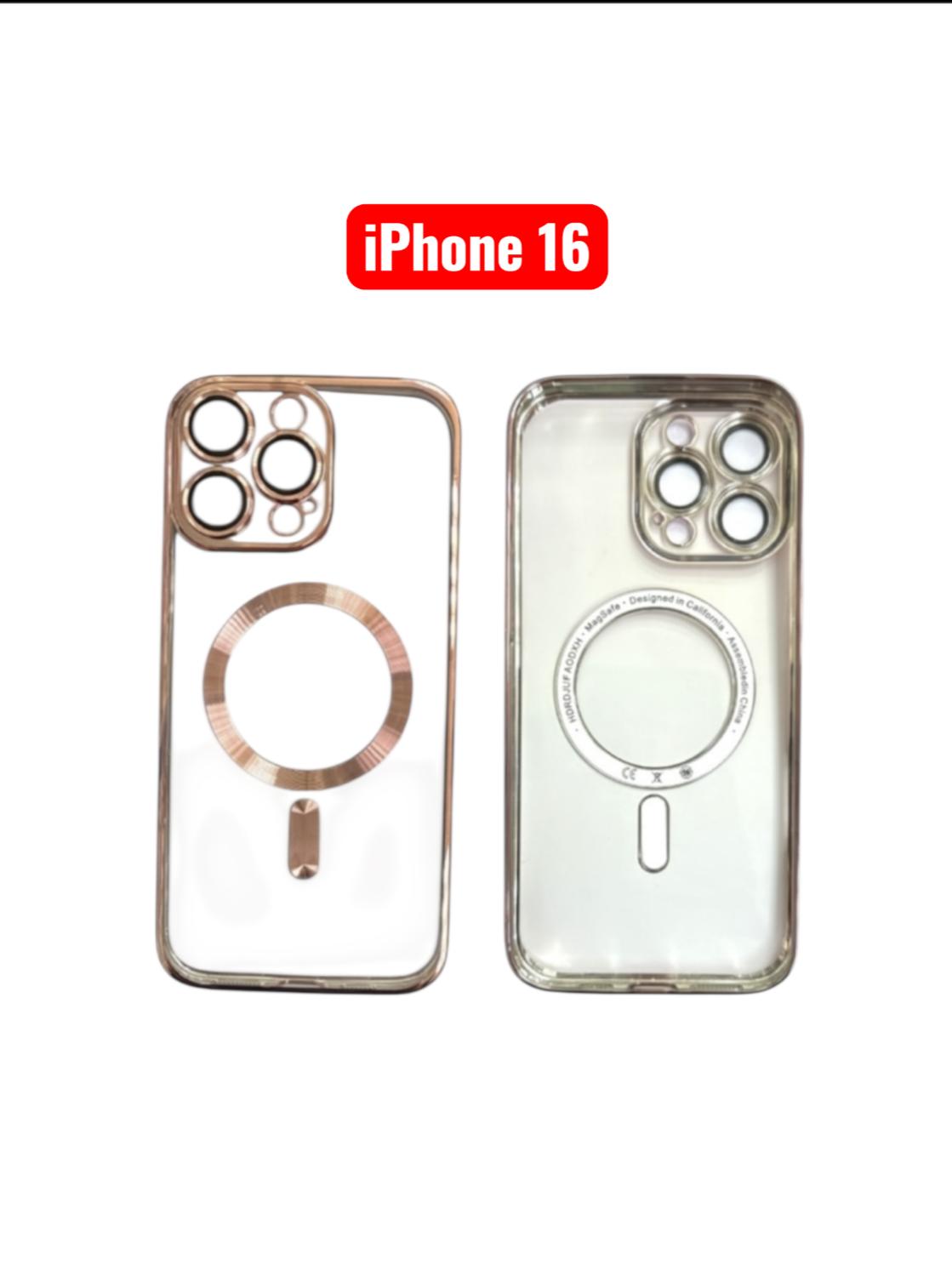 iPhone 16 Magnetic Electroplating TPU Case | Silver Black Rose Gold Blue Green Gold