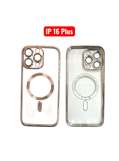 iPhone 16 Plus Magnetic Electroplating TPU Case | Silver Black Rose Gold Blue Green Gold