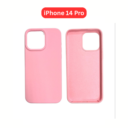 iPhone 14 Pro Silicone Case | Black Blue Yellow Orange Pink Green Purple Cover