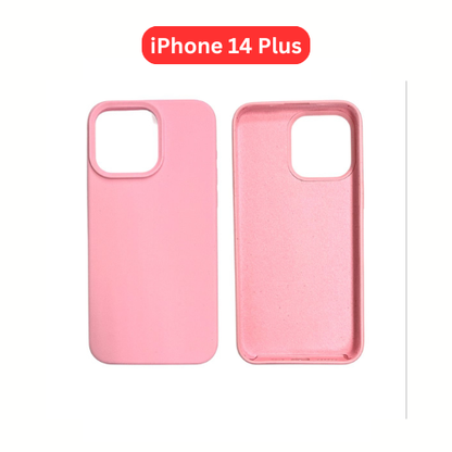 iPhone 14 Plus Silicone Case | Black Blue Yellow Orange Pink Green Purple Cover