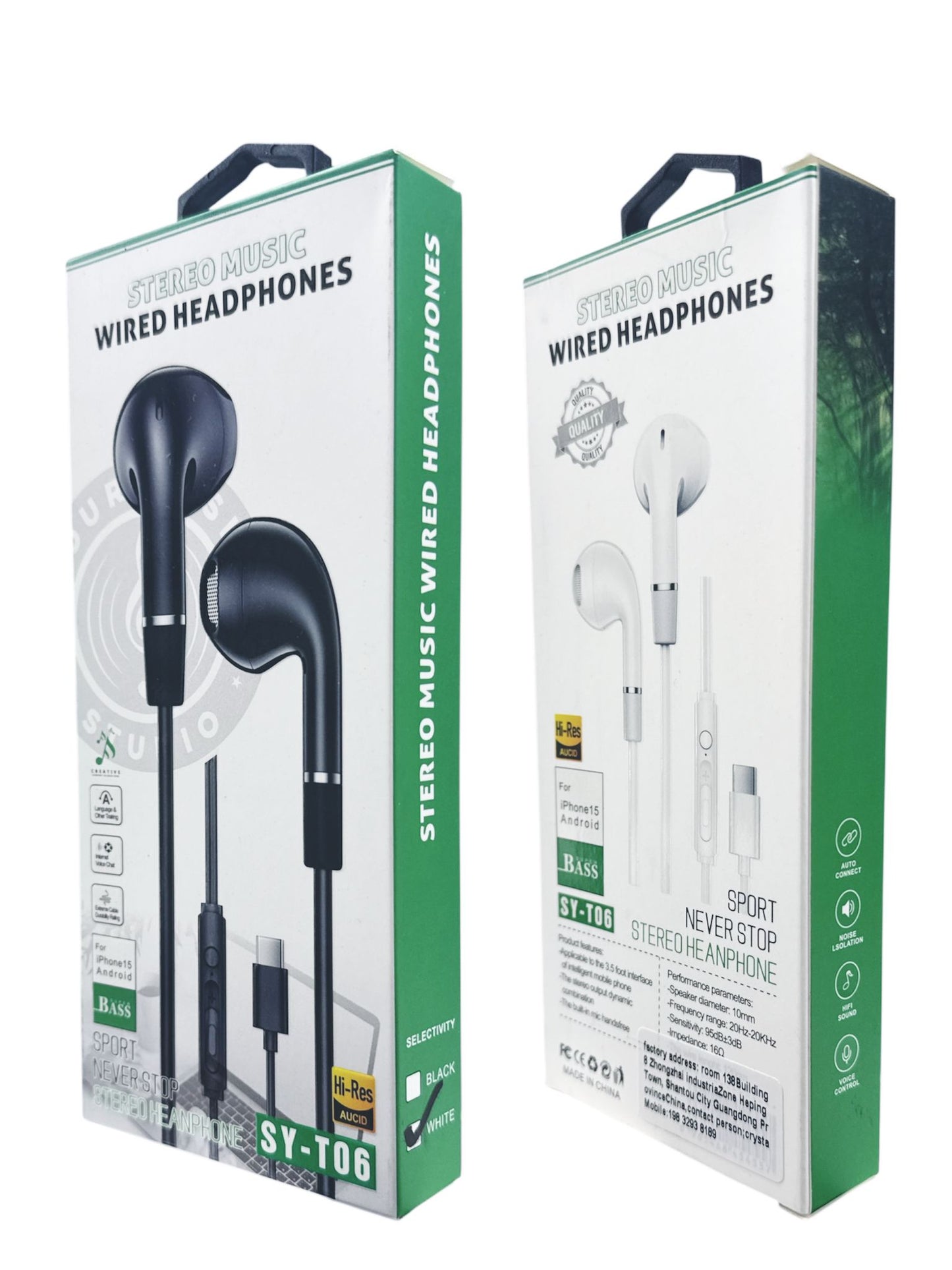AHL Wired Stereo Super Bass Headphone SY-T06 USB C 95 DB