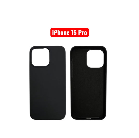 iPhone 15 Pro Silicone Case | Black Blue Yellow Orange Pink Green Purple Cover