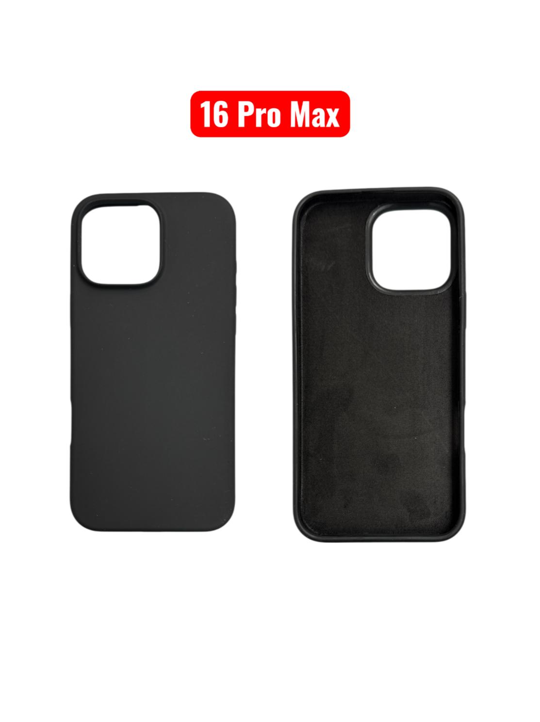 iPhone 16 Pro Max Silicone Case | Soft Protective Cover Navy Blue Pink Black