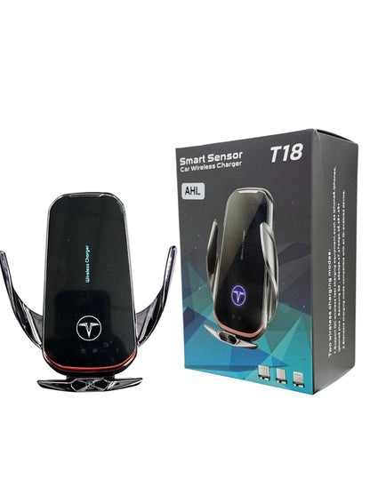 AHL T18  Smart Sensor Car Wireless Charger | 15W Fast Charge USB/USB-C/Lightning