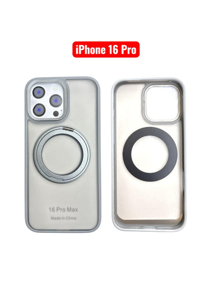 iPhone 16 Pro Skin Ring Case | Magnetic Stand Holder Cover Black Purple Grey Green