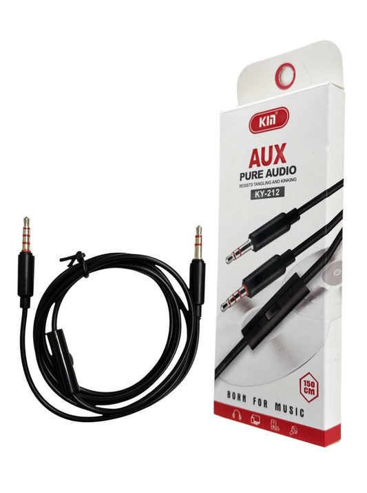 KM KY-212 3.5mm AUX Cable | 150cm Long | High-Quality Stereo Audio Lead