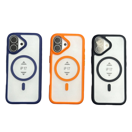 iPhone 17 Premium Silicon transparen Case Luxury Cover Black Orange Blue
