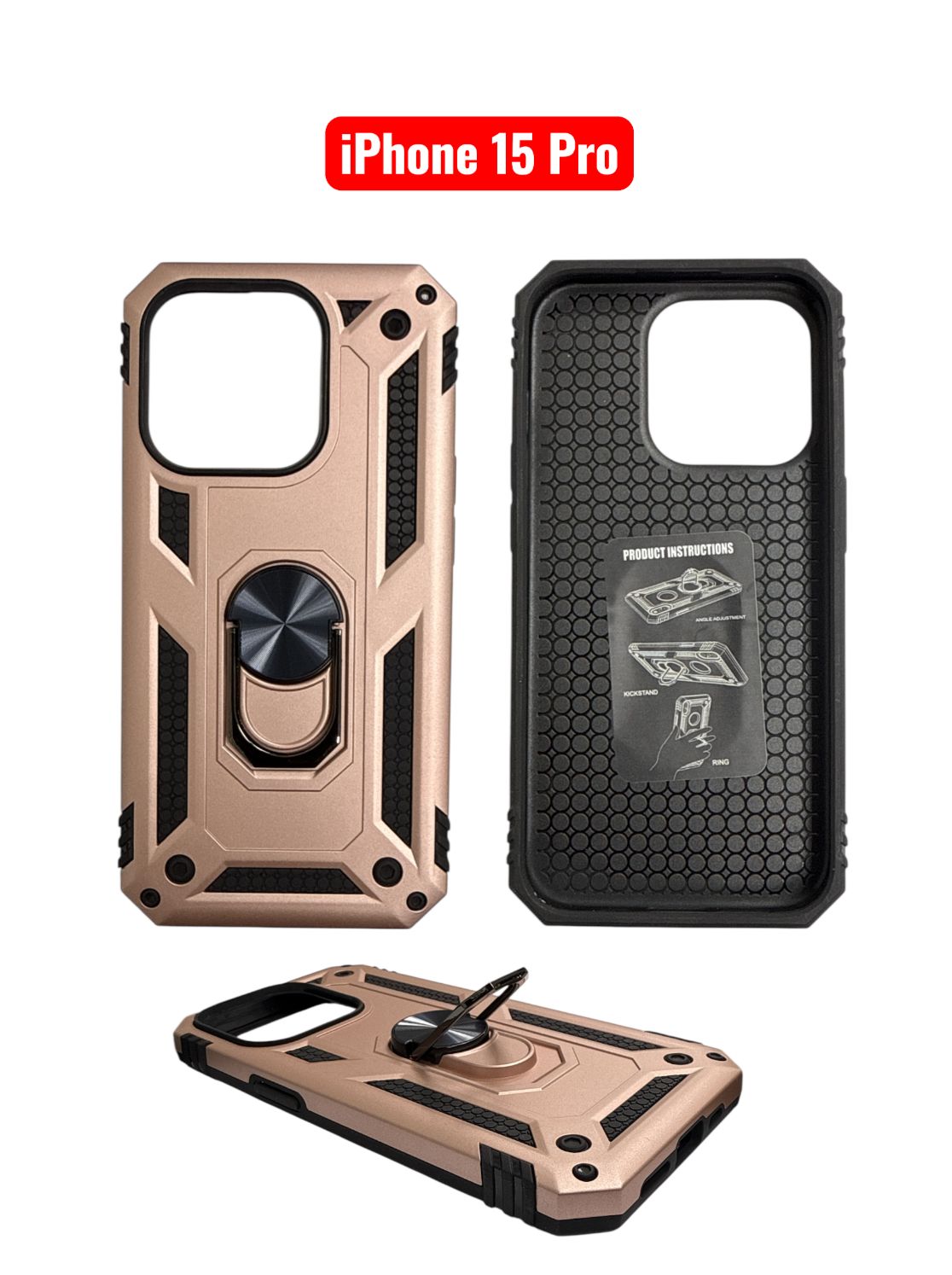 iPhone 15 Pro Sergant Hard Case | Red Green Blue Black Gold Rose Gold Silver Cover