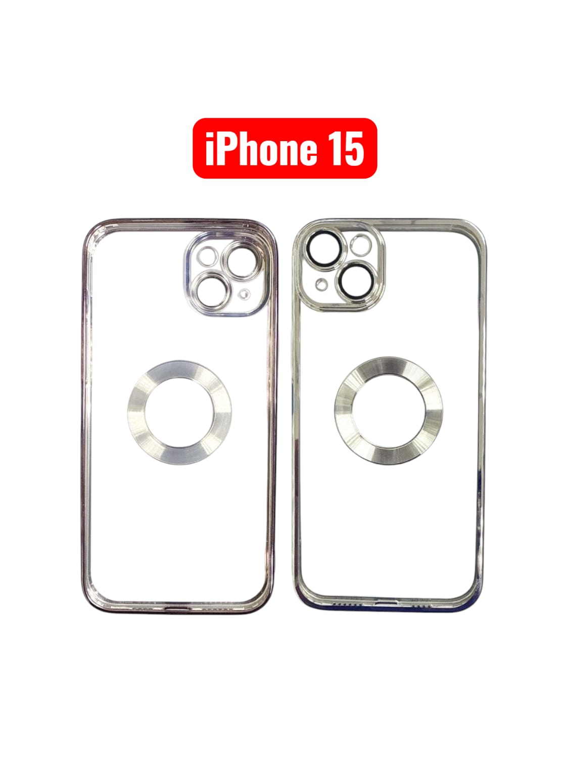 iPhone 15 CD Line Electroplate TPU Case | Purple Pink Gold Blue Black Silver Green