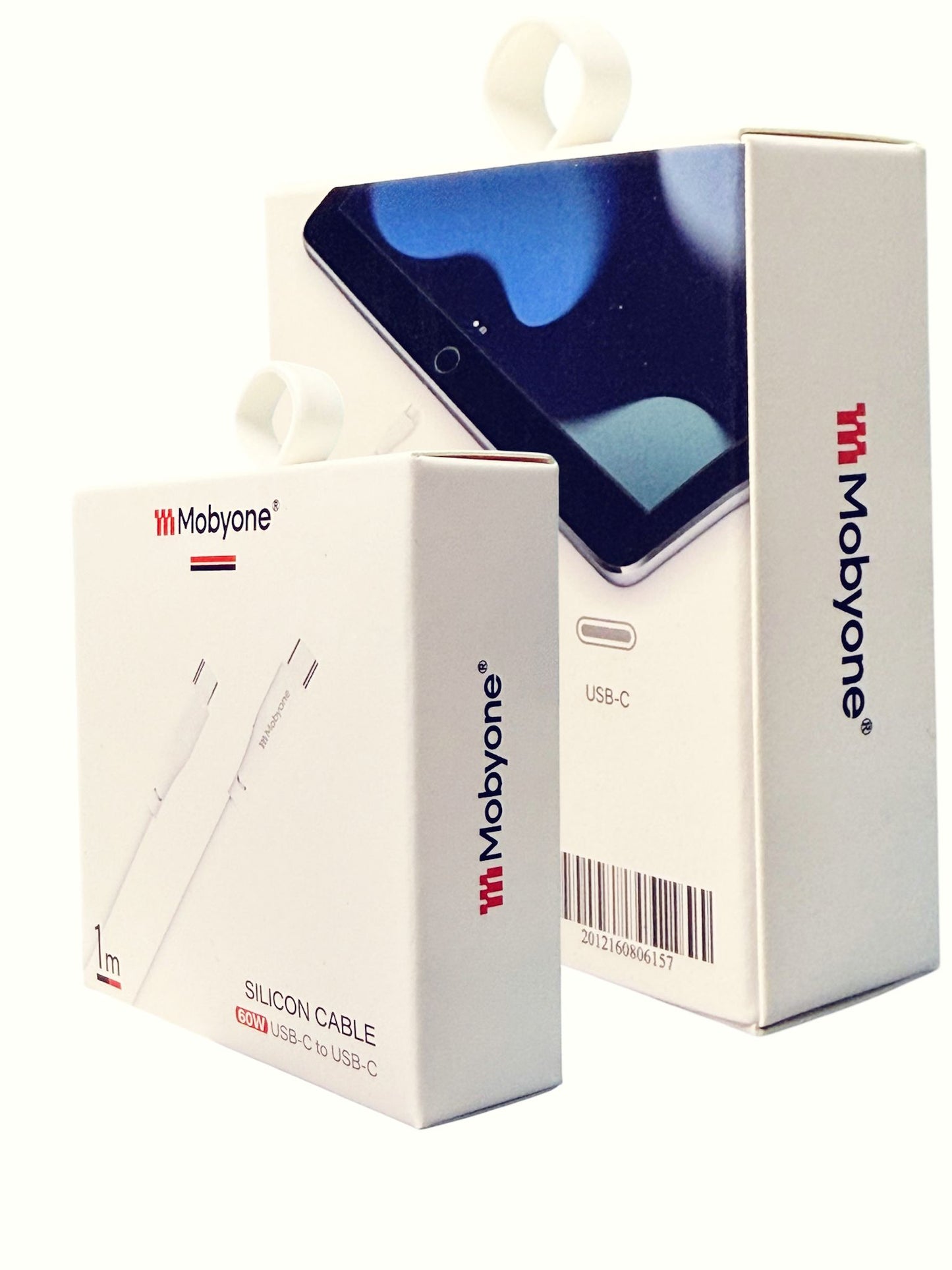 Mobyone USB-C to USB-C Cable | 60W Fast Charging | 1m Silicone Type-C – White