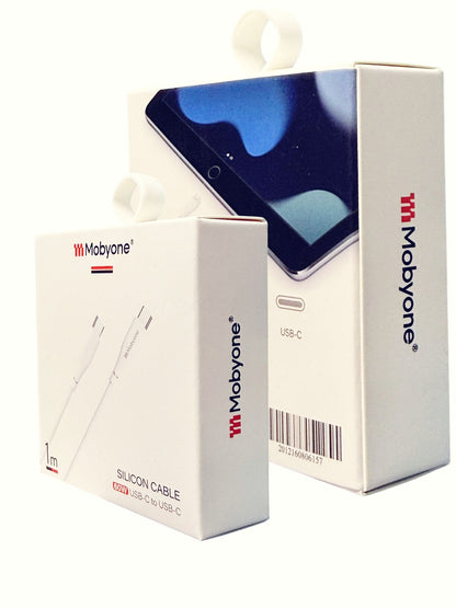 Mobyone USB-C to USB-C Cable | 60W Fast Charging | 1m Silicone Type-C – White