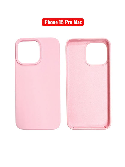 iPhone 15 Pro Max Silicone Case | Black Blue Yellow Orange Pink Green Purple Cover