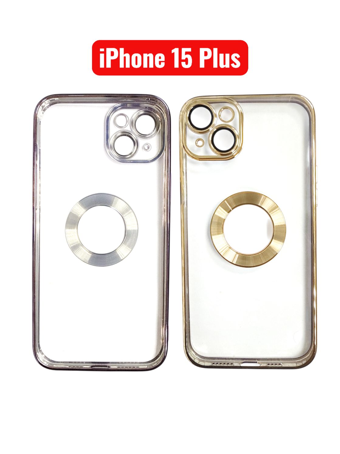 iPhone 15 Plus CD Line Electroplate TPU Case | Purple Pink Gold Blue Black Silver Green