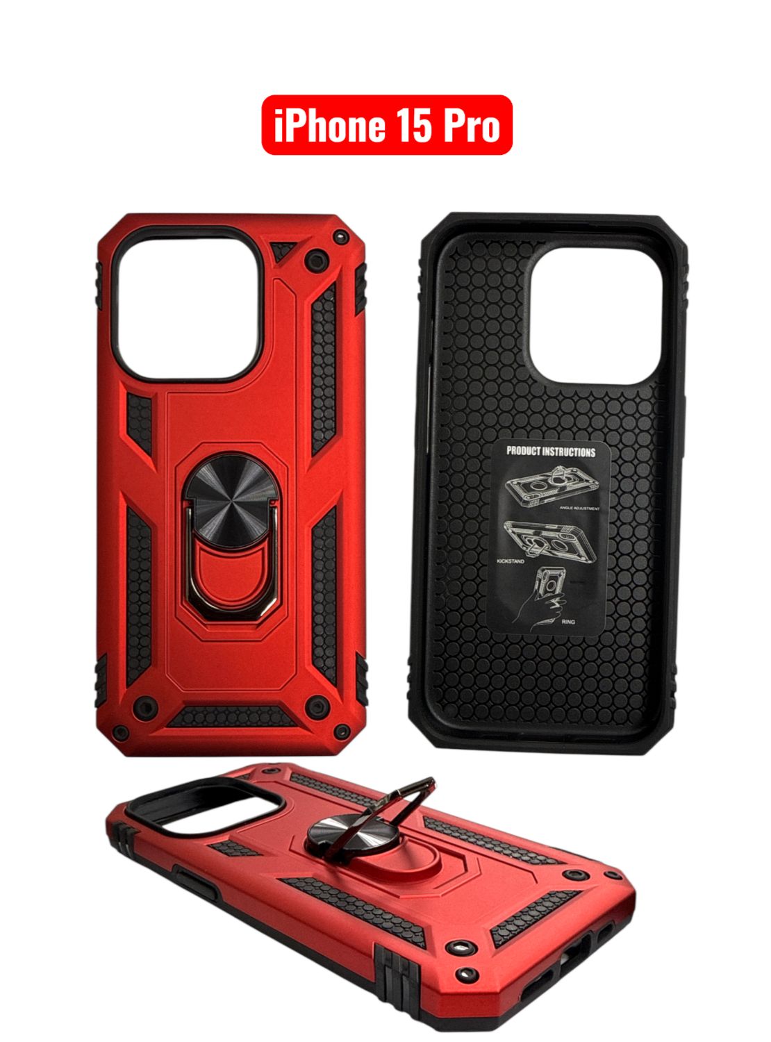 iPhone 15 Pro Sergant Hard Case | Red Green Blue Black Gold Rose Gold Silver Cover