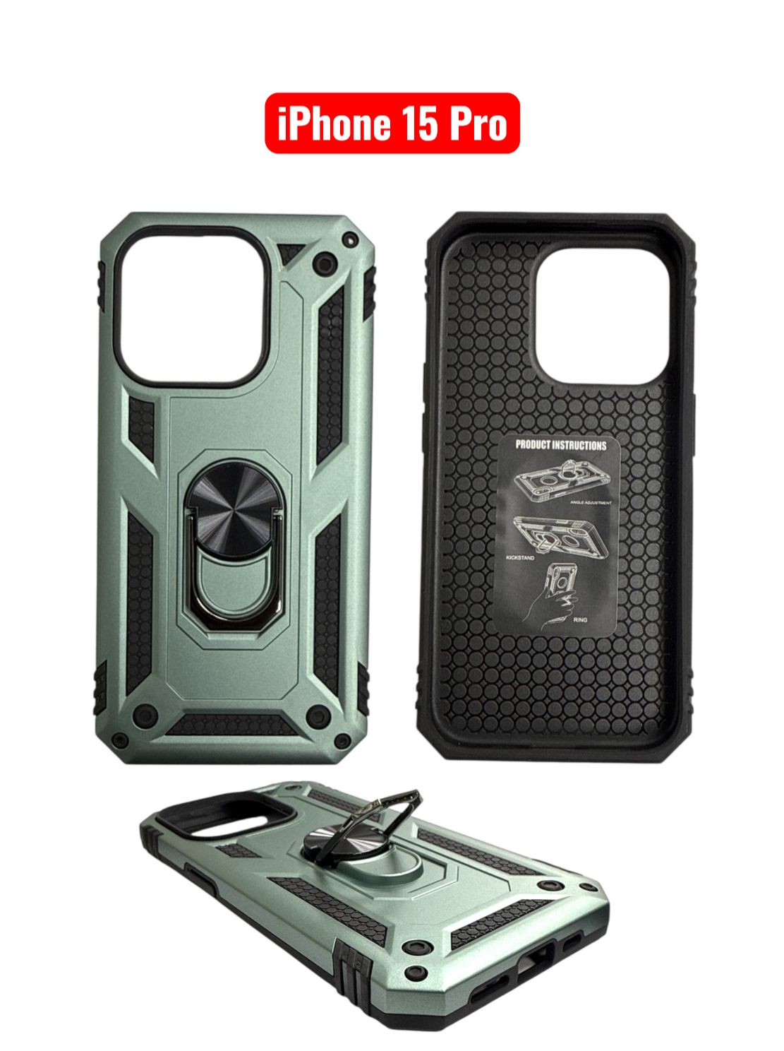 iPhone 15 Pro Sergant Hard Case | Red Green Blue Black Gold Rose Gold Silver Cover