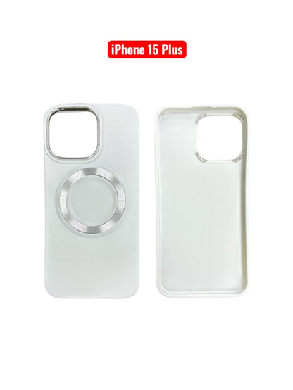 iPhone 15 Plus TPU Magnetic Case | White Brown Green Blue Pink Slim Shockproof Cover