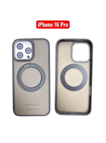 iPhone 16 Pro Skin Ring Case | Magnetic Stand Holder Cover Black Purple Grey Green