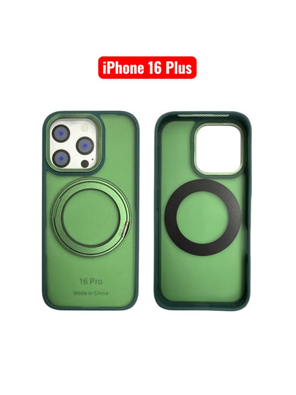 iPhone 16 Plus Skin Ring Case | Magnetic Stand Holder Cover Black Purple Grey Green