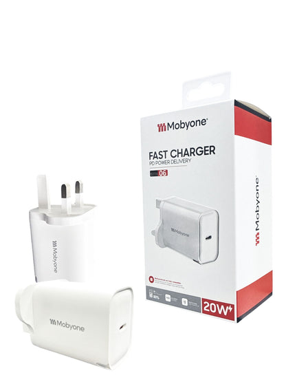 Mobyone 20W  Fast Charger | Model 06 | USB Type-C Port | Compact