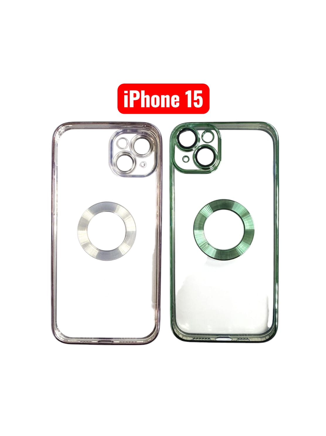 iPhone 15 CD Line Electroplate TPU Case | Purple Pink Gold Blue Black Silver Green