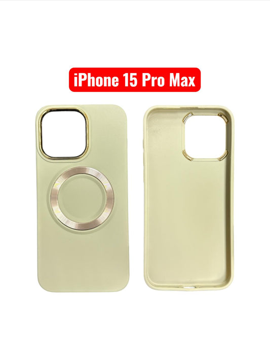 iPhone 15 Pro Max TPU Magnetic Case | White Brown Green Blue Pink Slim Shockproof Cover