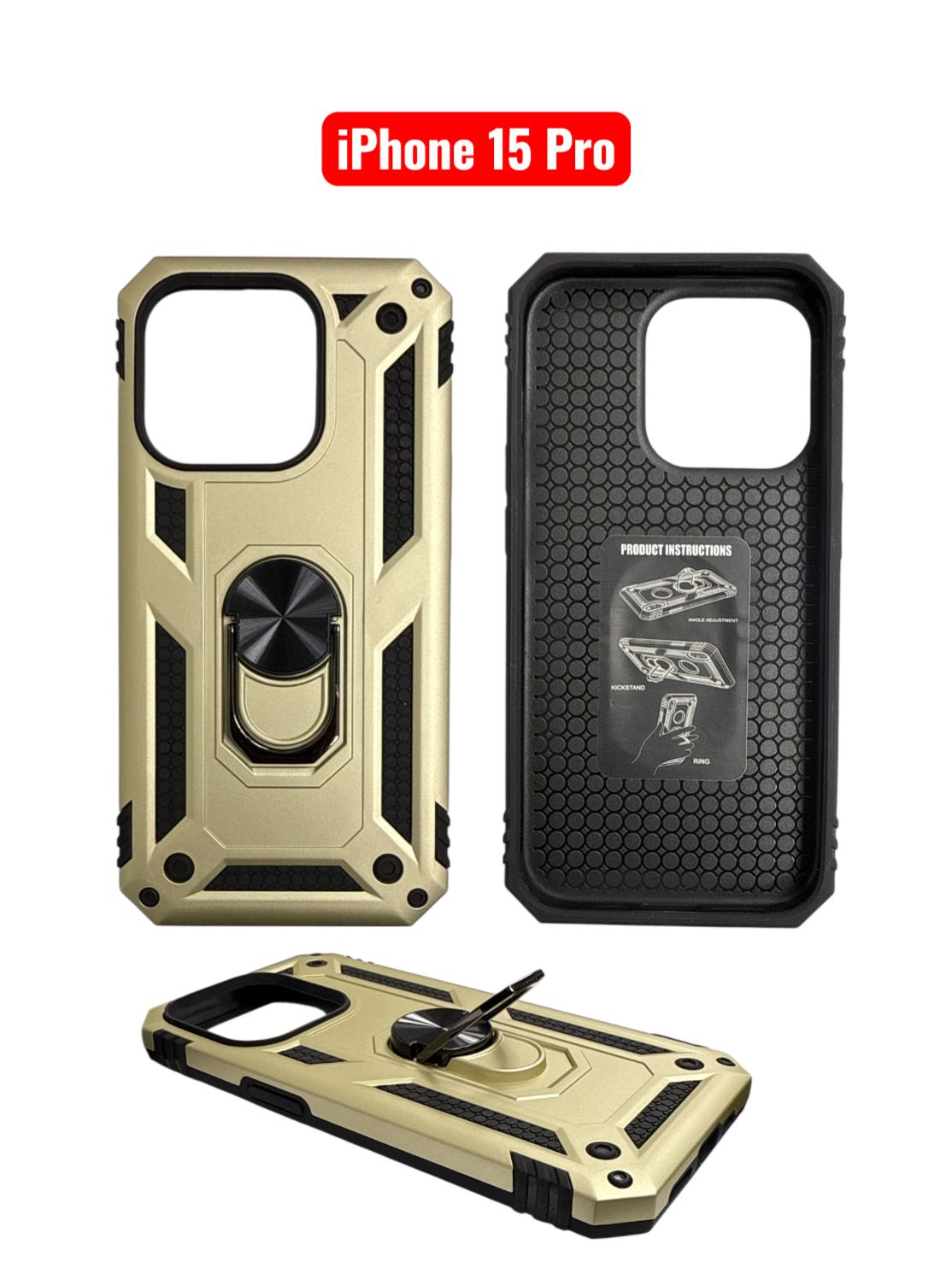 iPhone 15 Pro Sergant Hard Case | Red Green Blue Black Gold Rose Gold Silver Cover