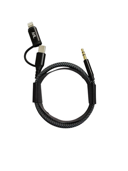 AHL SX-891 Type-C + Lightning to 3.5mm AUX Cable | 100cm Stereo Audio Lead