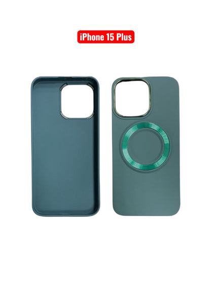 iPhone 15 Plus TPU Magnetic Case | White Brown Green Blue Pink Slim Shockproof Cover